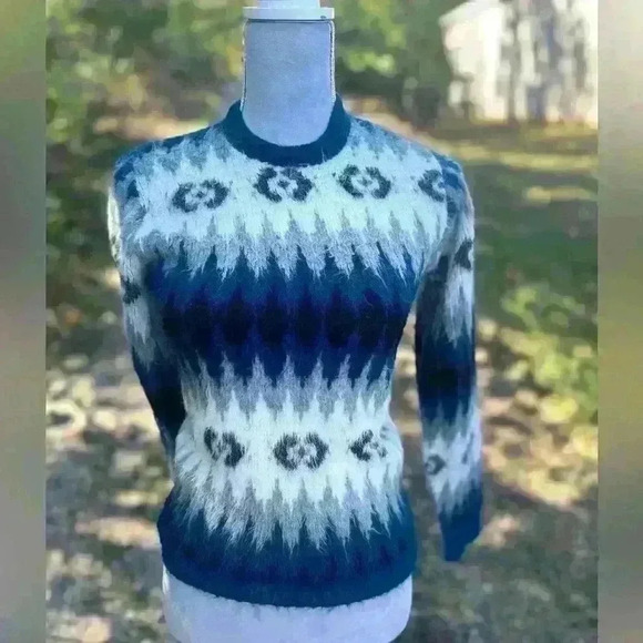 Pelham Sweaters - Vintage Pelham sweater. 100% Virgin Acrylic. Blue black cream gray